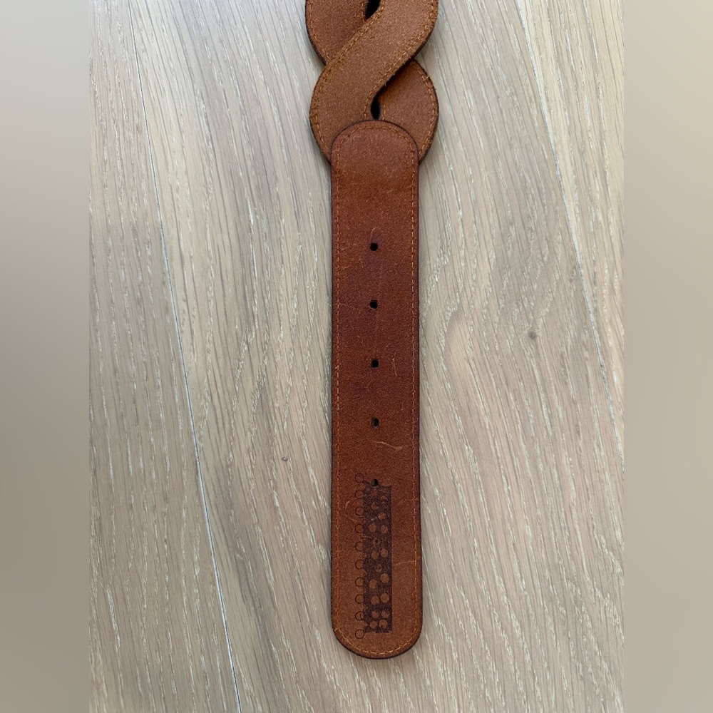 Women’s Woven Cow Hide Leather Brown Belt Roped Rodeo Western Country Concert - Picture 6 of 7